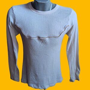 Vintage Single Stitch T-shirt 1970's Large Waffle Top MK Today Mod Rocker Indie